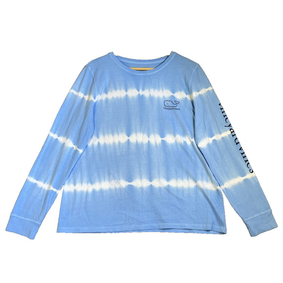Vineyard Vines Tops - Vineyard Vines Shirt Womens Large Blue White Tie Dye Whale Logo Cotton Beach
